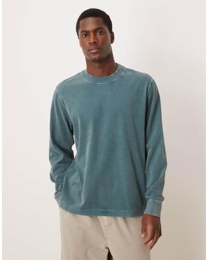 Abercrombie & Fitch Premium Top Van Zware Stof Met Lange Mouwen - Blauw