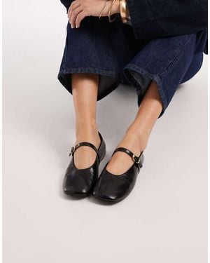 schuh London Ballet With Buckle Strap - Blue
