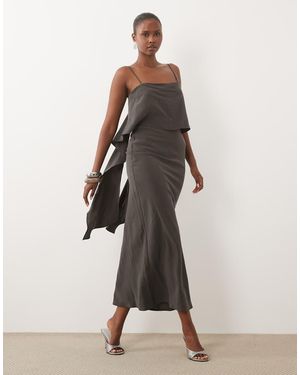 ASOS Layered Cami Satin Maxi Dress - Natural
