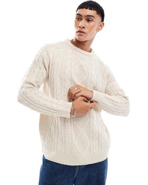Threadbare – dicker oversize-strickpullover - Weiß