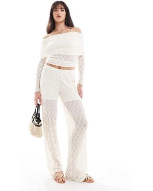 Pieces Lace Trouser Co-ord - White