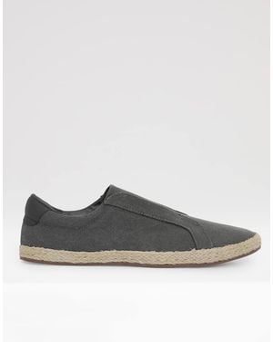 Threadbare Cotton Canvas Slip On Espadrilles - Grey