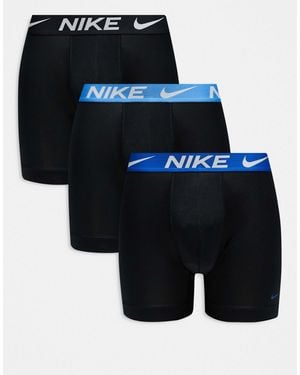 Nike Dri-fit Essential Microfiber 3-pack Boxer Briefs - Black