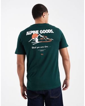 Only & Sons Oversized Fit T-shirt With Alpine Back Print - Green