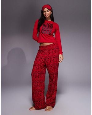 Juicy Couture Ive Been So Good Logo Christmas Pyjama And Mask Set - Red