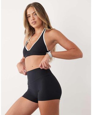 BO+TEE Soft Active High Waist Mini Shorts - Black