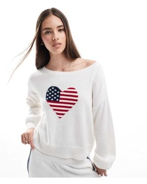 Hollister – locker geschnittenes, langärmliges sweatshirt - Weiß