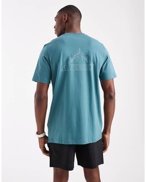 adidas Originals Adidas Outdoor Terrex Mountain T-shirt - Blue