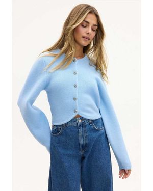Loavies Constant Thoughts Light Cardigan With Buttons - Blue