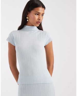 4th & Reckless Knitted Ribbed Cap Sleeve High Neck Top Co-Ord - White