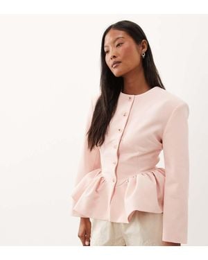 Miss Selfridge Corset Peplum Blazer - Pink