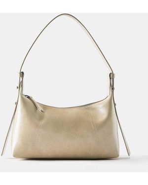 Pull&Bear Schultertasche mit crackle-effekt - Natur