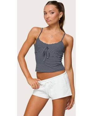 Edikted Tova Striped Scoop Tank Top - Blue