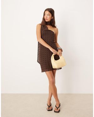 ASOS Scarf Wrap Mini Dress - Natural