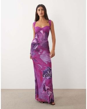Tiger Mist Nyomi Lace Bust Detail Strappy Cut Out Tie Back Maxi Dress - Pink