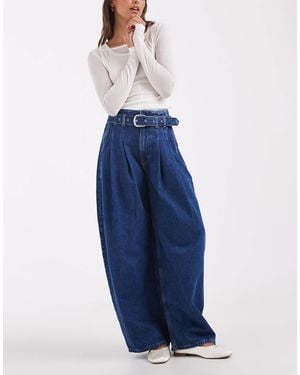 ASOS Belted Wide Leg Jean - Blue