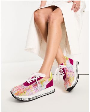 Love Moschino Boucle Texture Trainers - White
