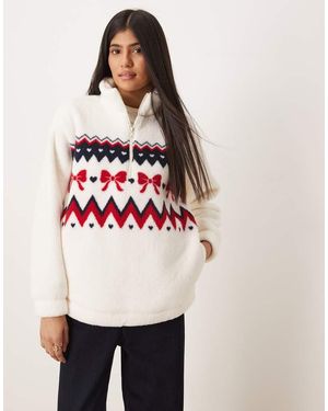 Hollister Jersey Con Cremallera Corta De Tejido Efecto Peluche De Gilly Hicks - Rosa