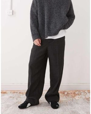 Weekday Uno Loose Fit Tailored Trousers - Black