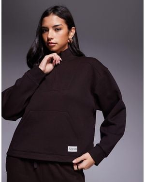 ASOS Weekend Collective Heavyweight Co-ord Half Zip Sweatshirt - Grey