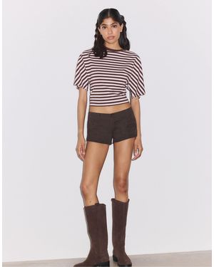 Stradivarius – regular-fit-mini-shorts - Braun