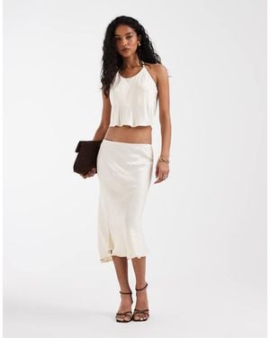 ASOS Snake Jacquard 90's Slip Skirt - White