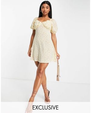 Missguided Missgudied Milkmaid Skater Dress - White