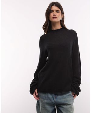 Weekday Wool Blend Mock Neck Jumper - Black