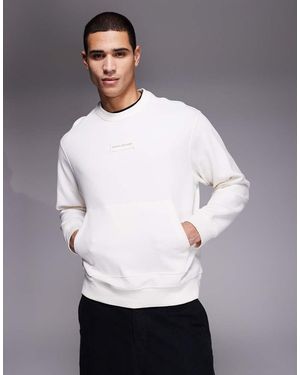 ARMANI EXCHANGE Felpa Color Crema Con Logo Sul Petto - Grigio