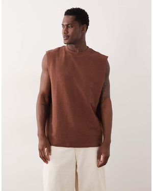 ASOS Super Heavyweight Oversized Tank - Brown
