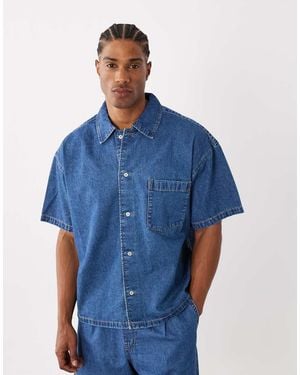 Jack & Jones Co-Ord Short Sleeve Denim Shirt - Blue