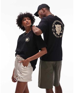 Dickies T-Shirt Nera Con Stampa Sul Retro Di Tigre E Chiave Inglese - Blu