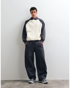ASOS Jogger coupe cocon avec surpiqûres contrastantes en charbon - Bleu