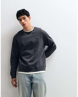 Jack & Jones Felpa Con Logo Script Sul Petto - Blu