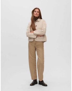 Vero Moda Ara Giacca Trapuntata Con Colletto Aperto - Neutro