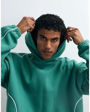 ASOS Co-Ord Hoodie Oversize Estremo Con Profili A Contrasto - Verde