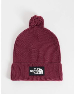 The North Face Logo box bommelmütze - Rot