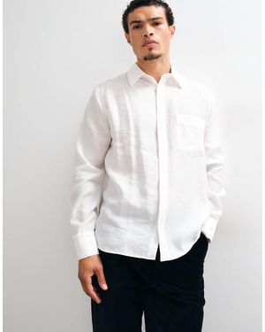 ASOS Soepelvallende Relaxed Shirt Met Blinde Knoopsluiting - Wit