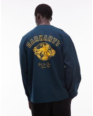 Carhartt World Class Back Print Boxy Fit Long Sleeve T-Shirt - Blue