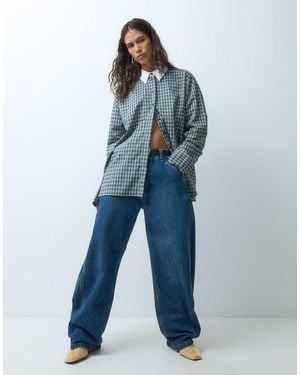 ASOS Camicia Squadrata Oversize A Quadri - Blu