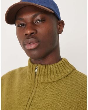 ASOS Super Oversized Boxy Fit Brushed Knitted Quarter Zip Sweater - Green
