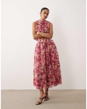 Sister Jane Dream Floral Tulle Midi Skirt - Pink