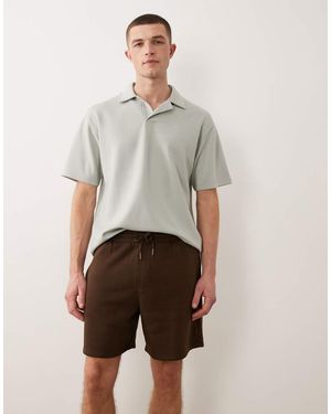 ASOS Essentials Oversized Mid Length Jersey Shorts - Natural
