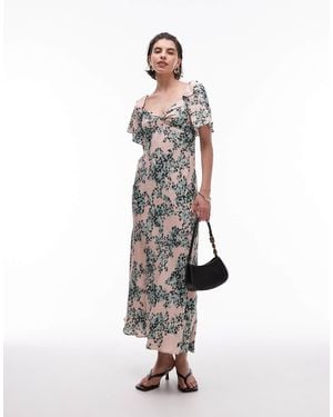 & Other Stories Puff Sleeve Midaxi Dress With Twist Sweetheart Neckline - White