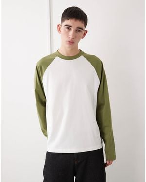 Collusion – circular design collection – schweres raglan-t-shirt - Weiß