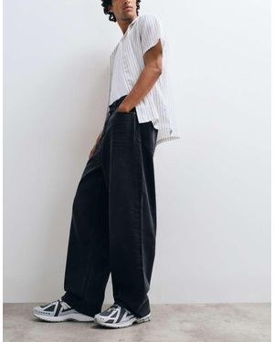 ASOS Baggy Jeans Met Zwarte Wassing - Wit