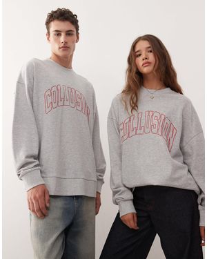 Collusion Unisex Varsity Sweatshirt - Gray