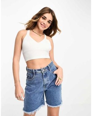 Pimkie Cross Back Crop Top - Blue