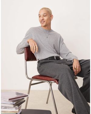 ASOS – hochwertiger, kastiger oversize-pullover - Grau
