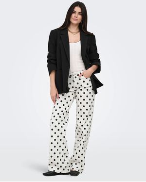 ONLY Jean ample à pois - Blanc